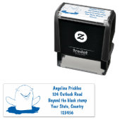 Schattige afbeelding van poreuze cartoon zelfinktende stempel (In situ)