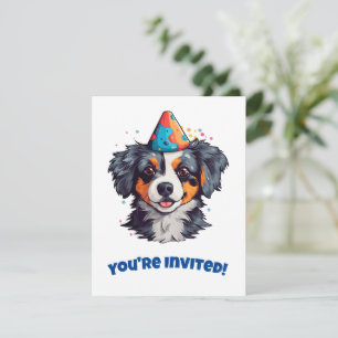 Schattige afdrukbare hond in een Pet van de geboor Feestdagenkaart