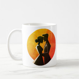 Schattige affectie: Schattigee liefde paar hart on Koffiemok