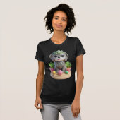 Schattige Affenpinscher Vetplant | 3D Grijze Aap H T-shirt (Voorkant volledig)