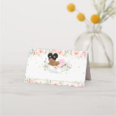 Schattige Afrikaans Afro Puff Roze Bloemendouche V Plaatskaartje (Voorkant)