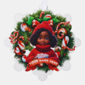 Schattige Afrikaans Amerikaans Meisje Hete Chocola Ornament Kaart (Voorkant)