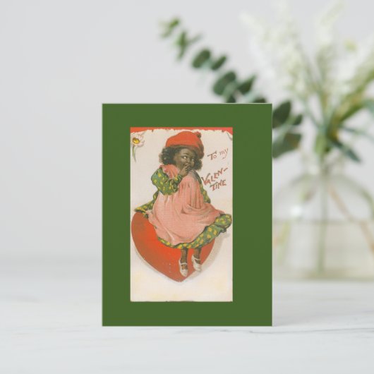 Schattige Afrikaans Amerikaans Meisje  Valentijn Briefkaart (Staand voorkant)