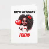 Schattige afrikaans amerikaans meisje voor altijd feestdagen kaart (Voorkant)