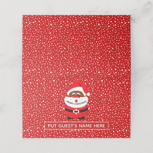 Schattige Afrikaans-Amerikaanse Kerstman Kerstmis  Plaatskaartje (Buitenkant ongevouwen)