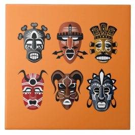 Schattige Afrikaans maskers decor Tegeltje