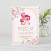 Schattige Afrikaans Meisje BBQ Roze Gingham Baby s Kaart (Staand voorkant)