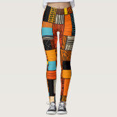 Schattige Afrikaans Print Leggings (Voorkant)