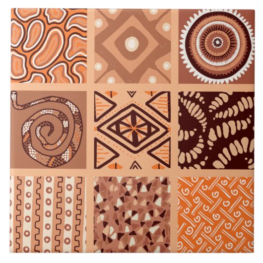 Schattige Afrikaans stijlpatroon Tegeltje (Voorkant)