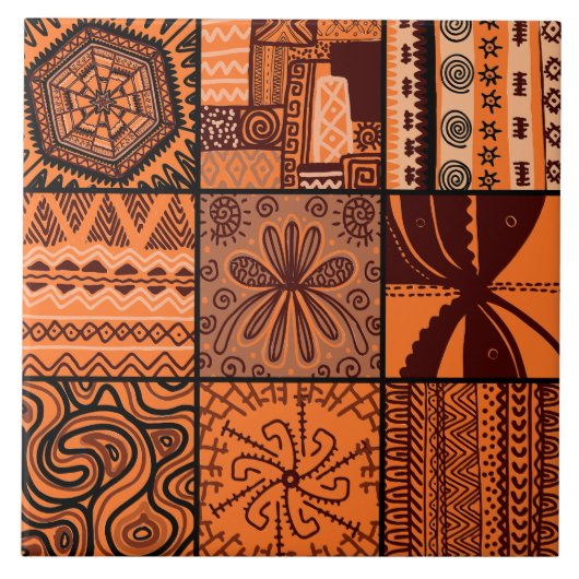 Schattige Afrikaans stijlpatroon Tegeltje (Voorkant)