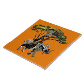 Schattige Afrikaans Tribal dame neushoorn decor Tegeltje (Zijkant)