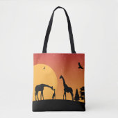 schattige Afrikaanse giraferliefhebbers Tote Bag (Voorkant)