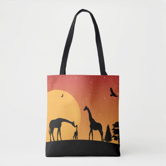 schattige Afrikaanse giraferliefhebbers Tote Bag (Voorkant)