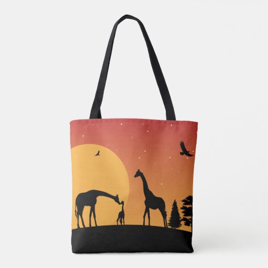 schattige Afrikaanse giraferliefhebbers Tote Bag (Achterkant)