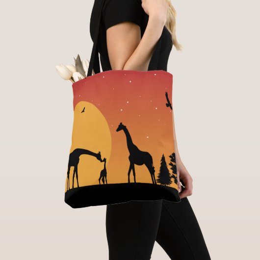 schattige Afrikaanse giraferliefhebbers Tote Bag (Dichtbij)