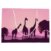 schattige Afrikaanse giraffen voegen tekst toe Groot Cadeauzakje (Achterkant)