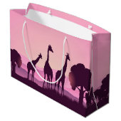 schattige Afrikaanse giraffen voegen tekst toe Groot Cadeauzakje (Achterkant Gekanteld)