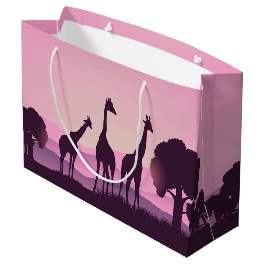 schattige Afrikaanse giraffen voegen tekst toe Groot Cadeauzakje (Achterkant Gekanteld)