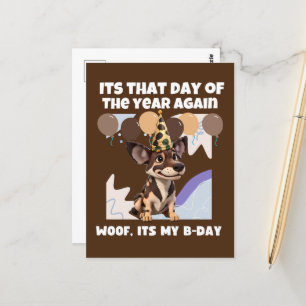 Schattige Afrikaanse hond verjaardag bruin Briefkaart