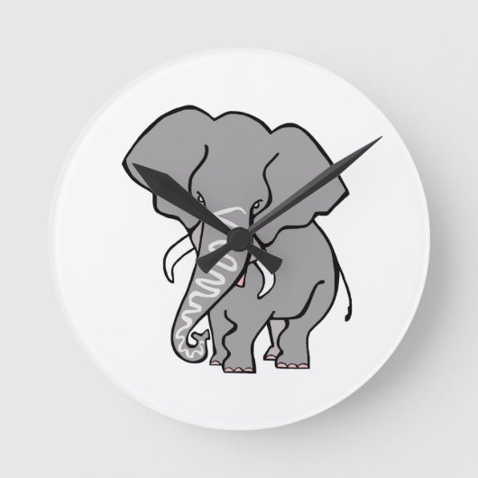 Schattige-Afrikaanse olifant - Bedreigde dieren - Ronde Klok (Voorkant)