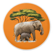 schattige Afrikaanse olifanten home decor Keramische Knop (Voorkant)