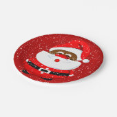 Schattige Afro-Amerikaans Kerstman Kerstmis Papieren Bordje (Gekanteld)