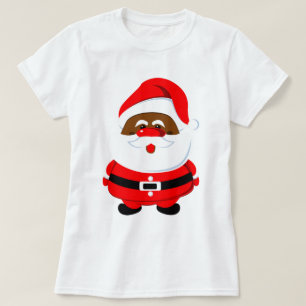 Schattige Afro-Amerikaans zwart Sinterklaas Kerstm T-shirt