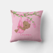 Schattige Afro-Amerikaanse Baby Meisje Roze Persoo Kussen (Achterkant)