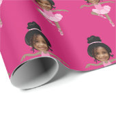 Schattige Afro-Amerikaanse Ballerina Aangepaste Fo Cadeaupapier (Rol Hoek)