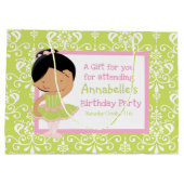 Schattige Afro-Amerikaanse Ballerina Dank u Groot Cadeauzakje (Achterkant)