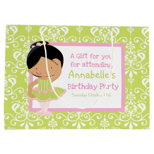 Schattige Afro-Amerikaanse Ballerina Dank u Groot Cadeauzakje (Achterkant)