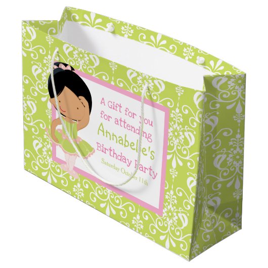 Schattige Afro-Amerikaanse Ballerina Dank u Groot Cadeauzakje (Achterkant Gekanteld)