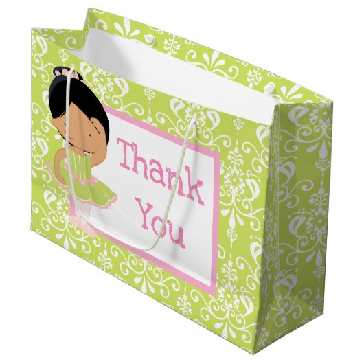 Schattige Afro-Amerikaanse Ballerina Dank u Groot Cadeauzakje (Voorkant Gekanteld)
