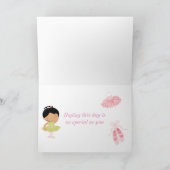 Schattige Afro-Amerikaanse Ballerina Verjaardag Kaart (Binnen)