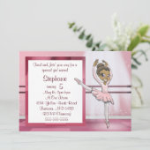 Schattige Afro-Amerikaanse Ballerina Verjaardag Kaart (Staand voorkant)