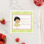 Schattige Afro-Amerikaanse Ballerina Verjaardag Servet (Insitu)