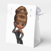 Schattige Afro-Amerikaanse Diva Bedankdoosjes (Achterkant)