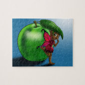 Schattige Afro-Amerikaanse Fairy en Apple Legpuzzel (Horizontaal)