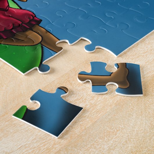 Schattige Afro-Amerikaanse Fairy en Apple Legpuzzel (Zijkant)
