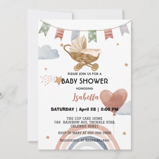 Schattige Afro-Amerikaanse meisjes baby shower Kaart (Voorkant)
