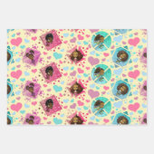 Schattige Afro-Amerikaanse meisjes met hartenpatro Inpakpapier Vel (Voorkant 2)