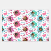 Schattige Afro-Amerikaanse meisjes met hartenpatro Inpakpapier Vel (Voorkant)