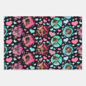 Schattige Afro-Amerikaanse meisjes met hartenpatro Inpakpapier Vel (Voorkant 3)