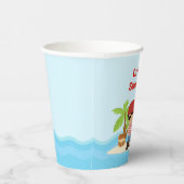 Schattige Afro-Amerikaanse piratenjongen in het ro Papieren Bekers (Rechts)