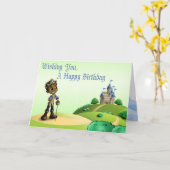 Schattige Afro-Amerikaanse prins Verjaardag Kaart (Gele Bloem)