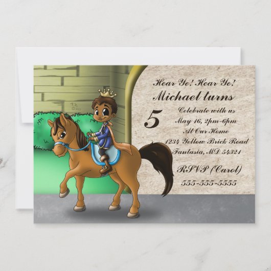 Schattige Afro-Amerikaanse prins Verjaardag Kaart (Voorkant)