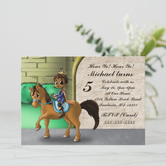 Schattige Afro-Amerikaanse prins Verjaardag Kaart (Staand voorkant)