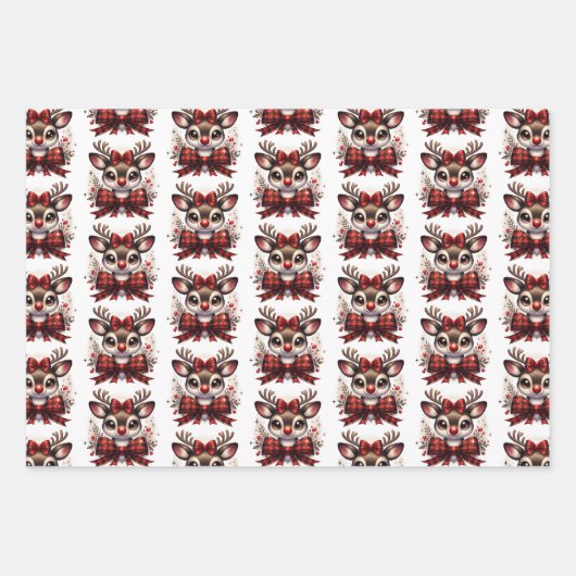 Schattige Afro-Amerikaanse rode en zwarte kerst Inpakpapier Vel (Voorkant 3)