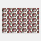 Schattige Afro-Amerikaanse rode en zwarte kerst Inpakpapier Vel (Voorkant)