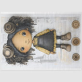 Schattige Afro-Amerikaanse Steampunk Doll AM2 Deco Tissuepapier (Voorkant)